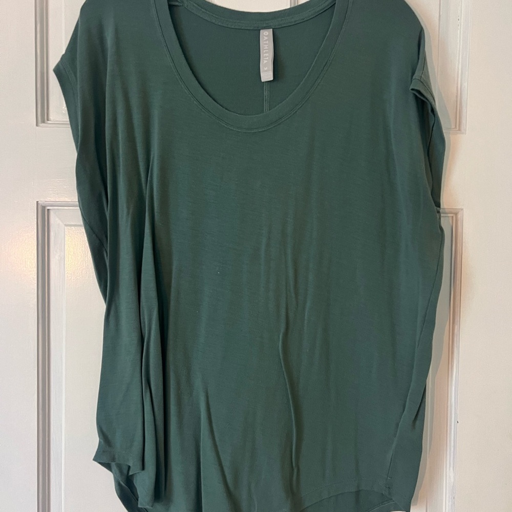 Athleta Forest Green Long Sleeve Tee